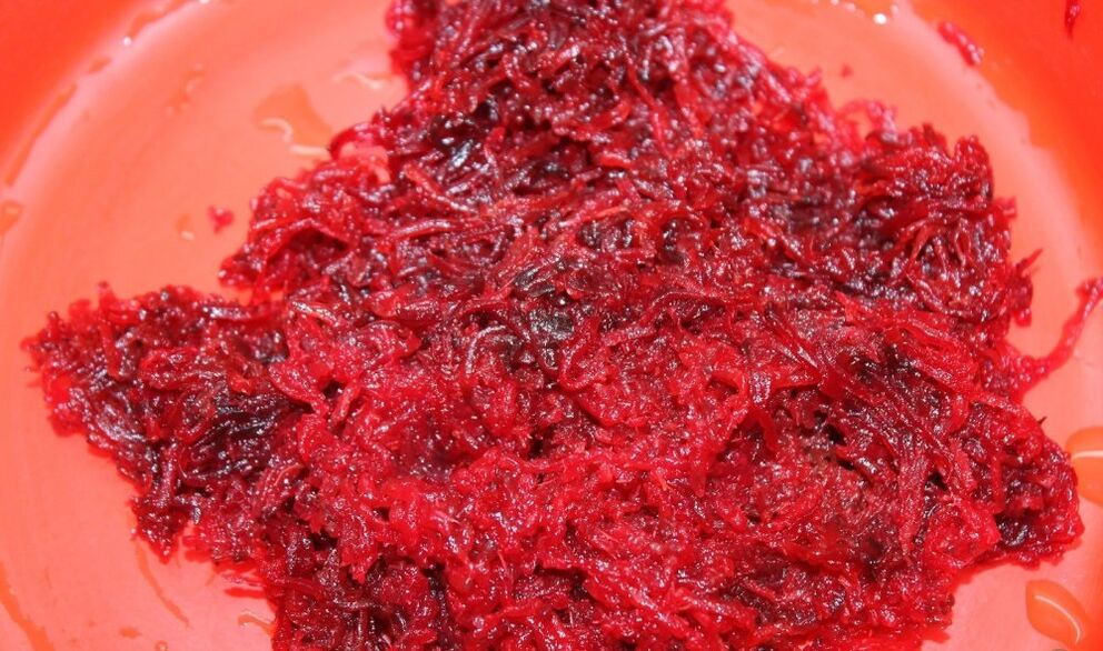 grated beetroot from parasites in the body